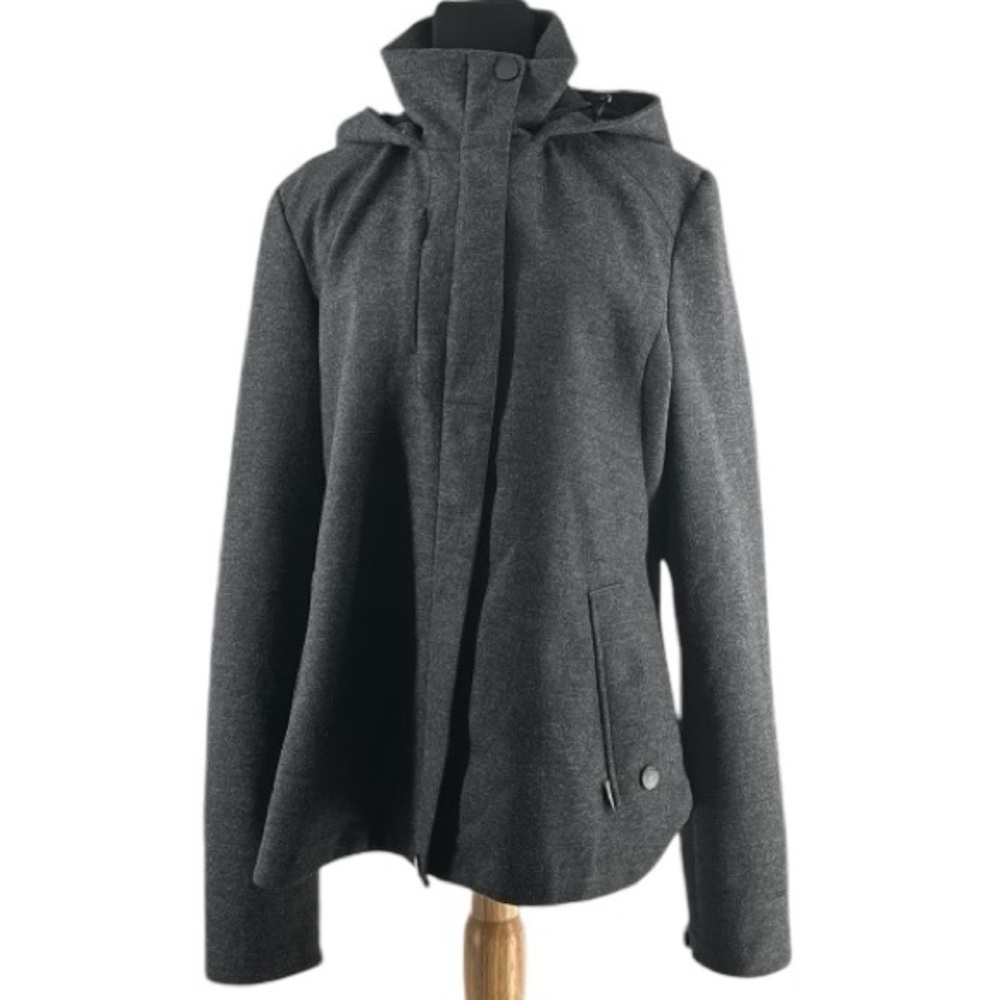 Women's Hooded Wool-Blend Jacket - Charcoal